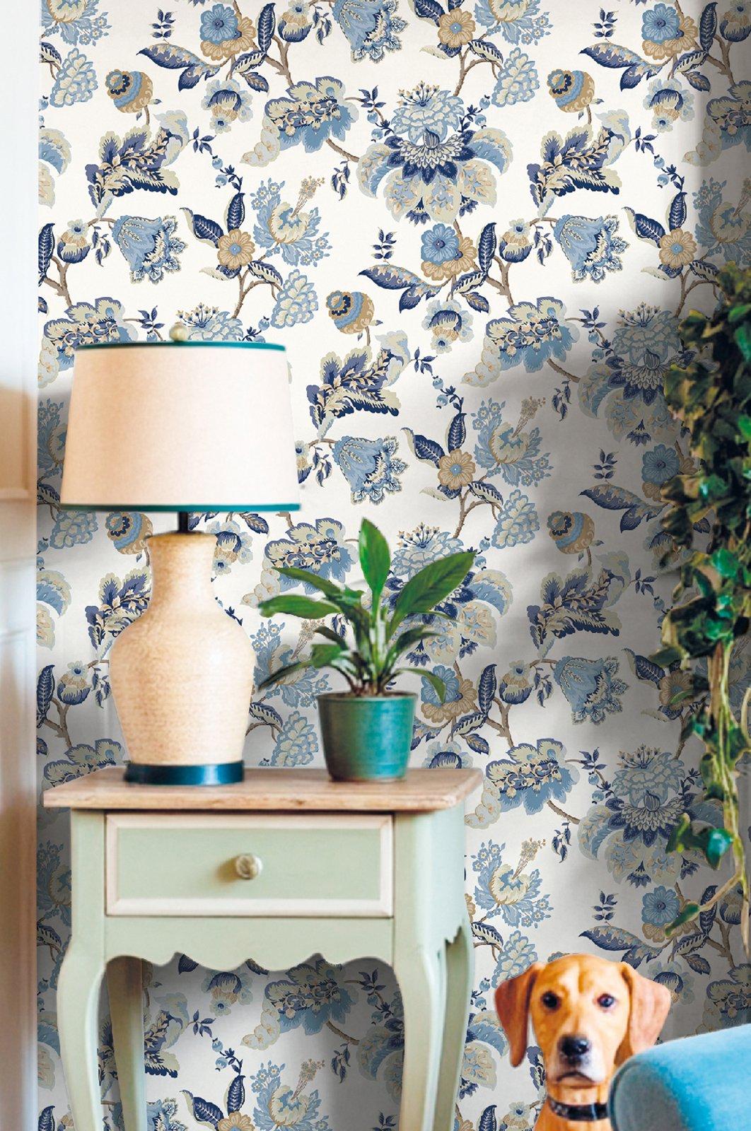 Galerie 8303 Blooming Garden Floral Blue Wallpaper 8303 Blue Wallpaper