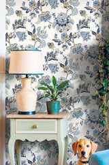 Galerie 8303 Blooming Garden Floral Blue Wallpaper 8303 Blue Wallpaper