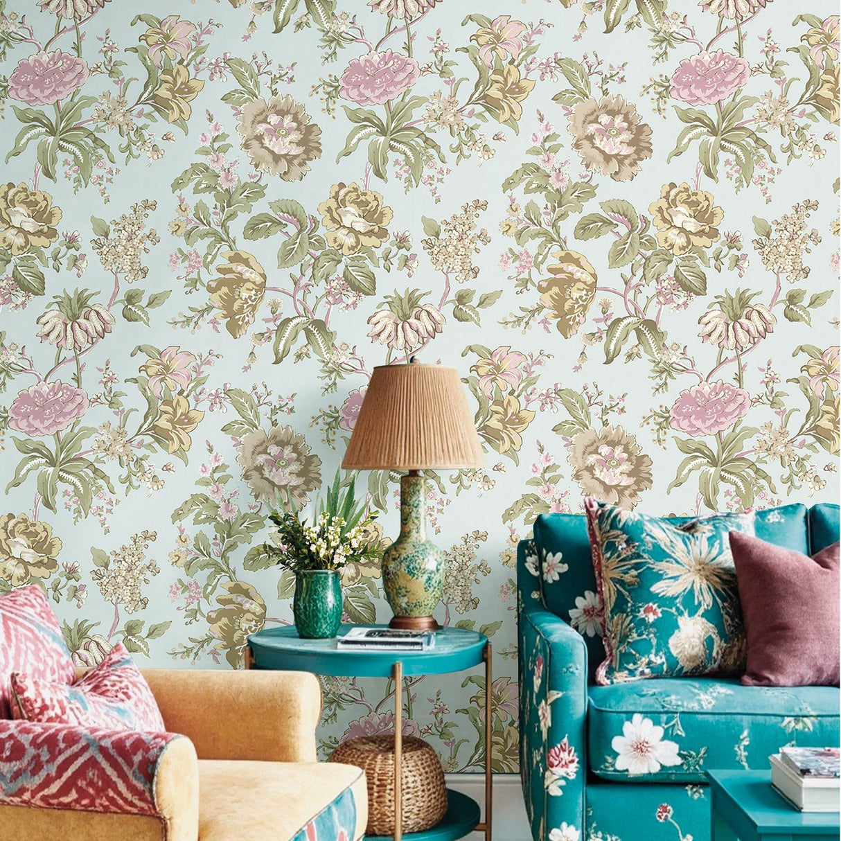 Galerie 8307 Blooming Garden Floral Blue Wallpaper 8307 Blue Wallpaper