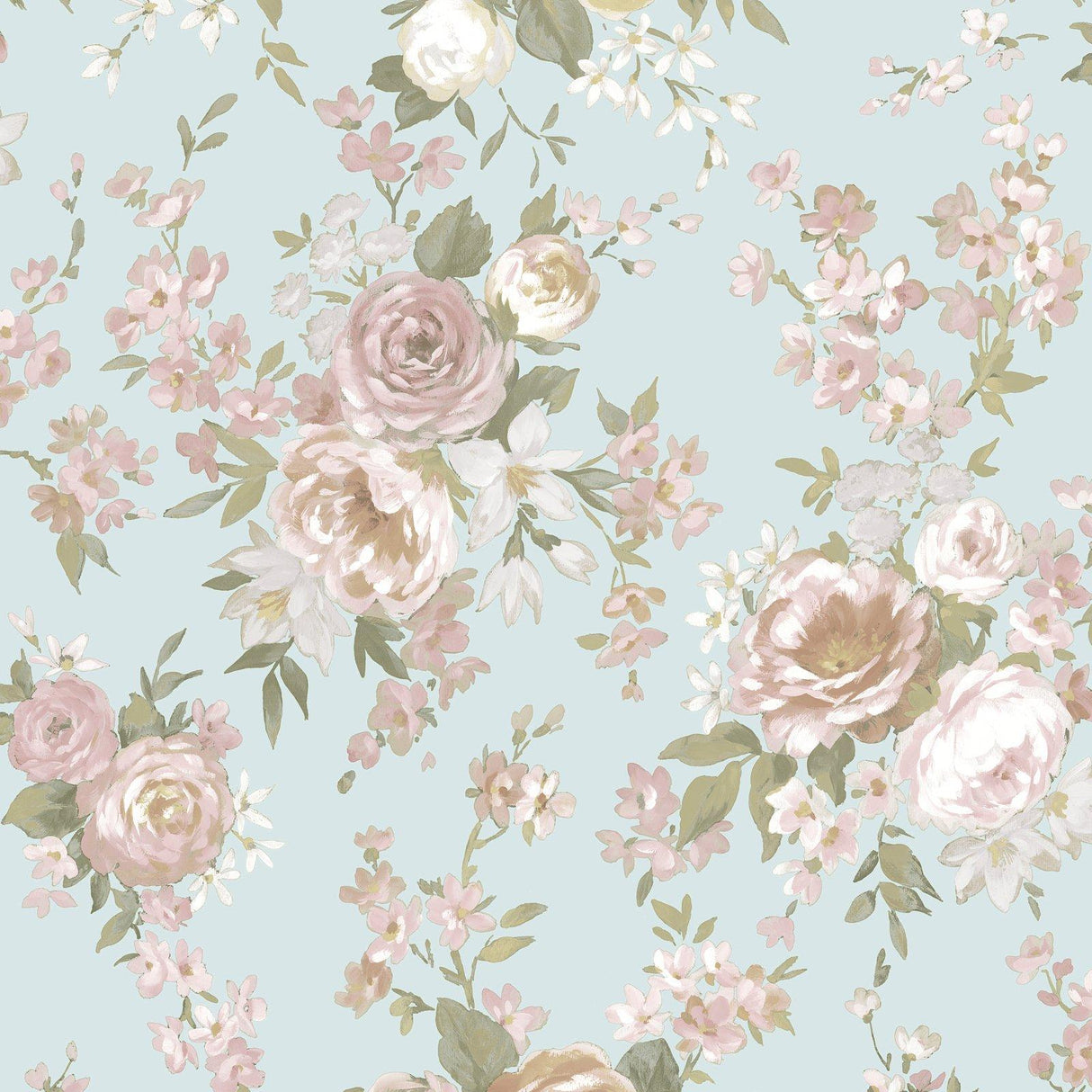 Galerie 8311 Blooming Garden Floral Blue Wallpaper 8311 Blue Wallpaper