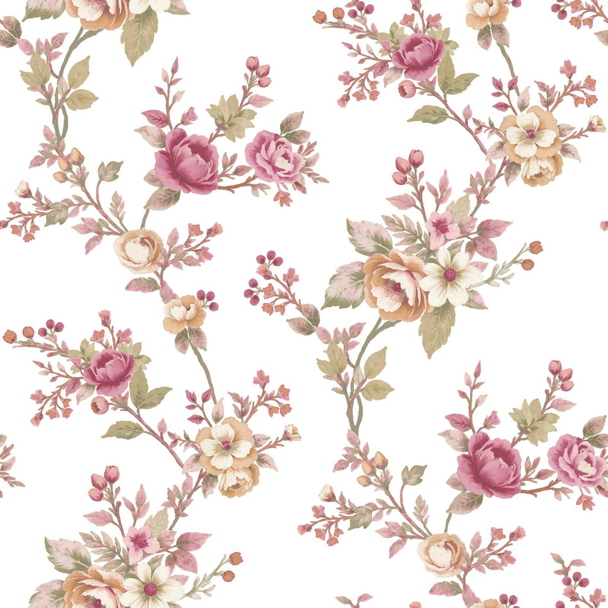 Galerie 8326 Blooming Garden Floral Red Wallpaper 8326 Red Wallpaper
