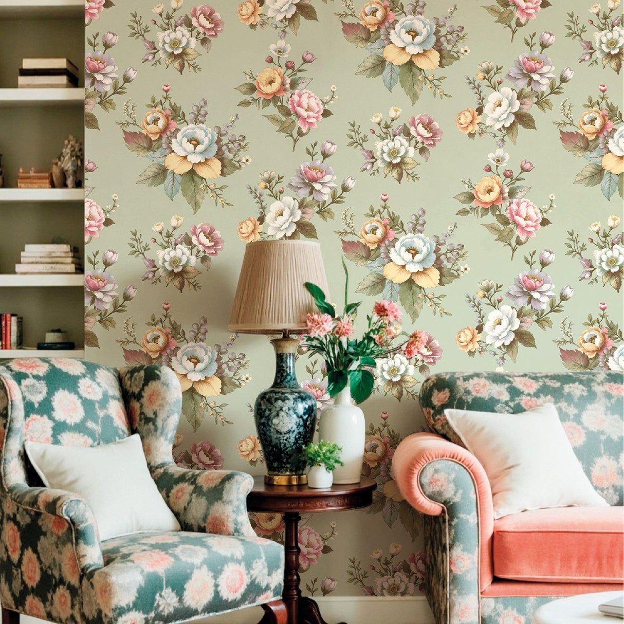 Galerie 8331 Blooming Garden Floral Green Wallpaper 8331 Green Wallpaper