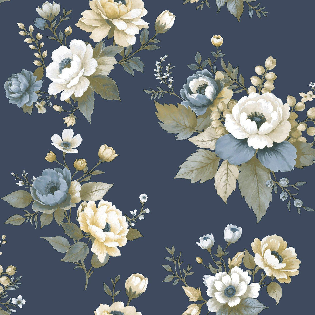 Galerie 8332 Blooming Garden Floral Blue Wallpaper 8332 Blue Wallpaper