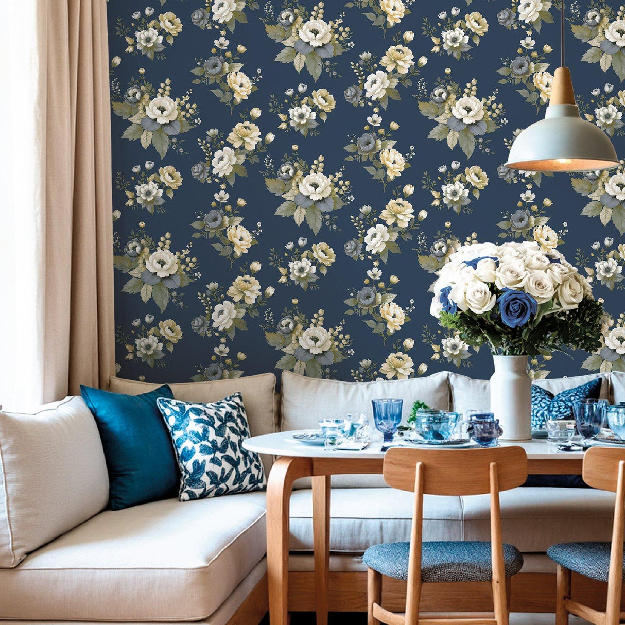 Galerie 8332 Blooming Garden Floral Blue Wallpaper 8332 Blue Wallpaper