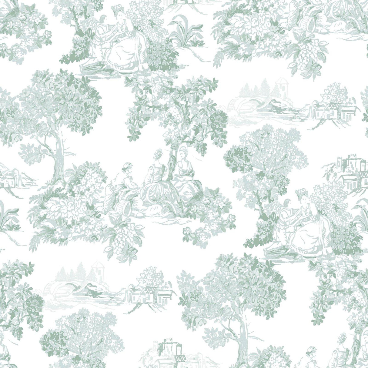 Galerie 8341 Blooming Garden Toile Blue Wallpaper 8341 Blue Wallpaper