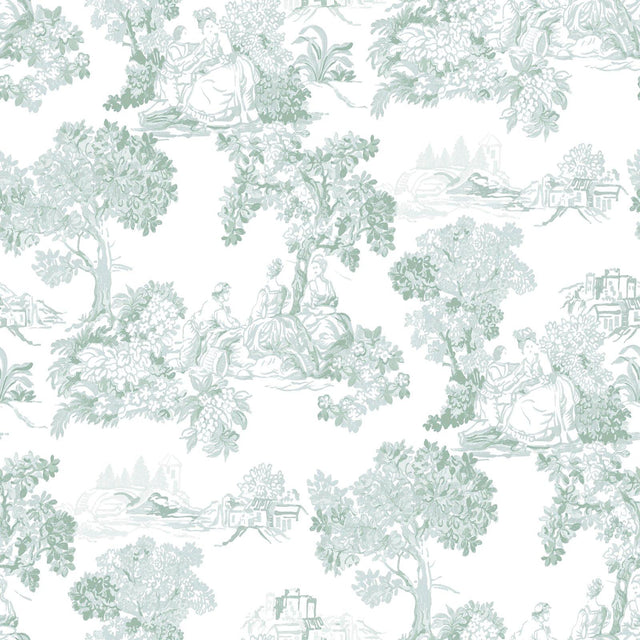 Galerie 8341 Blooming Garden Toile Blue Wallpaper 8341 Blue Wallpaper