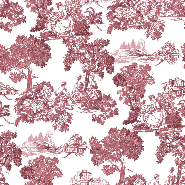 Galerie 8343 Blooming Garden Toile Red Wallpaper 8343 Red Wallpaper
