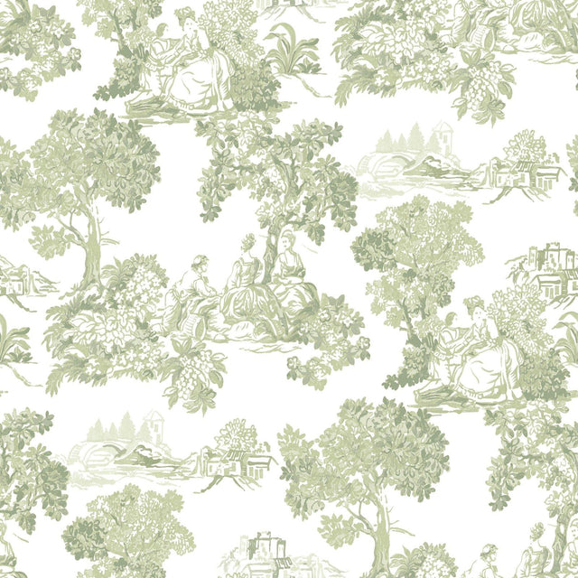 Galerie 8344 Blooming Garden Toile Green Wallpaper 8344 Green Wallpaper