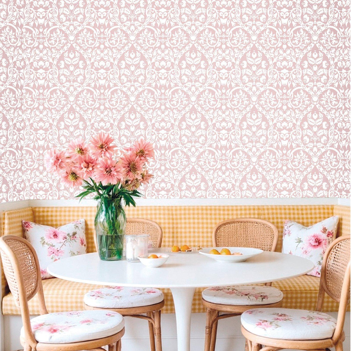 Galerie 8348 Blooming Garden Damask Pink Wallpaper 8348 Pink Wallpaper