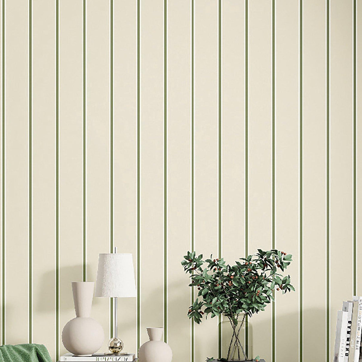 Galerie 8380 Blooming Garden Stripe Green Wallpaper 8380 Green Wallpaper