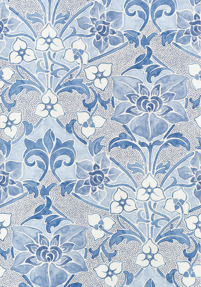 Thibaut Woodford Blue Wallpaper