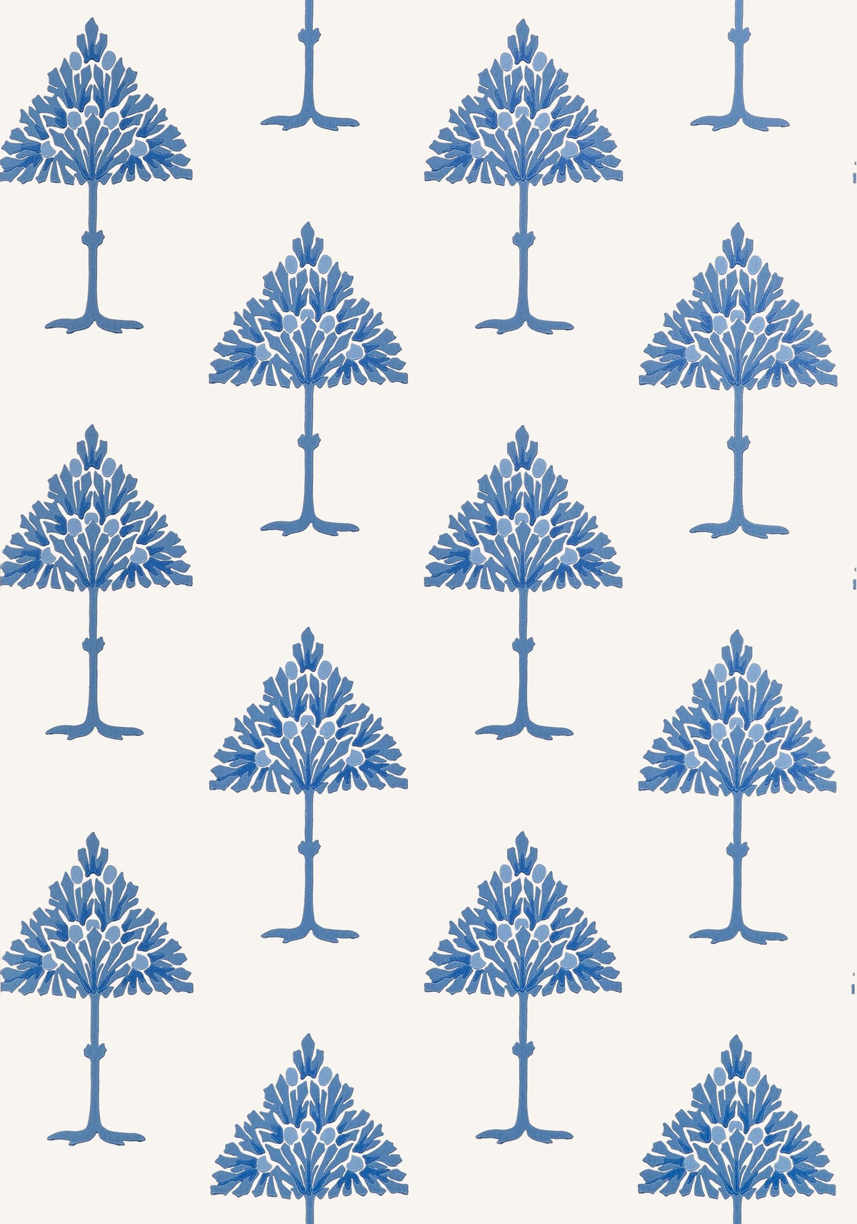 Thibaut May Tree Blue And White Wallpaper