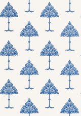 Thibaut May Tree Blue And White Wallpaper