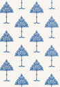 Thibaut May Tree Blue And White Wallpaper