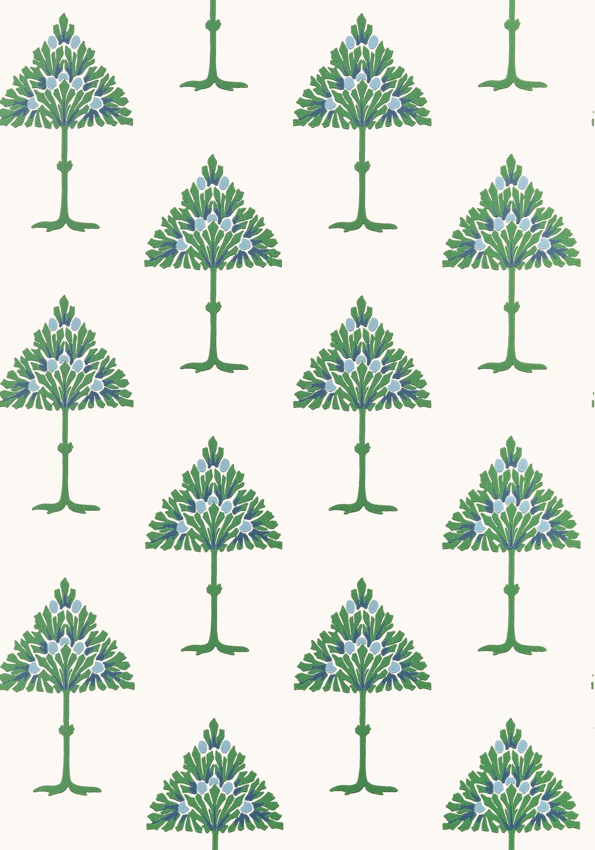 Thibaut May Tree Blue And Green Wallpaper