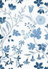 Thibaut Bloom Blue And White Wallpaper