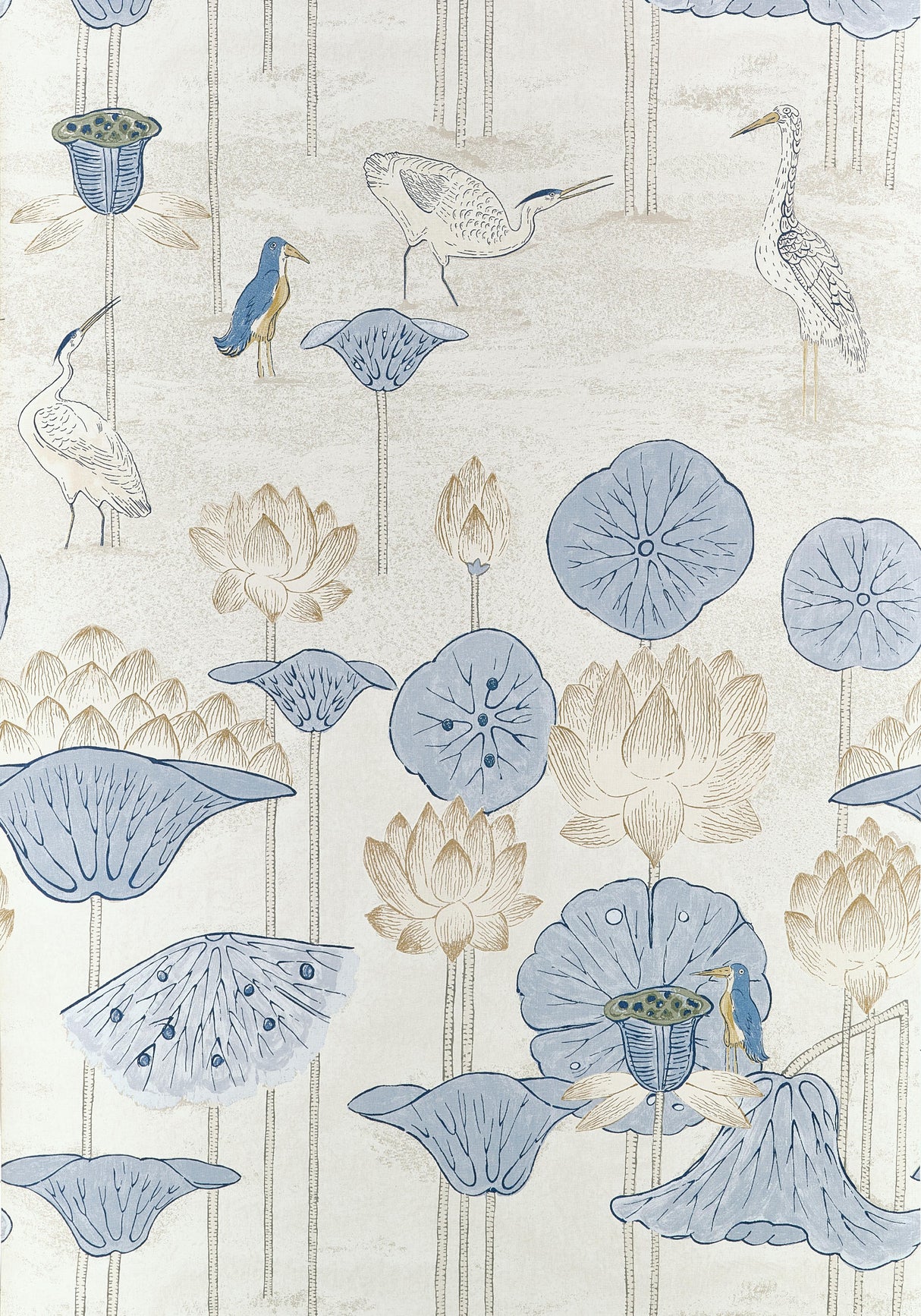 Thibaut Malea Blue And Beige Wallpaper