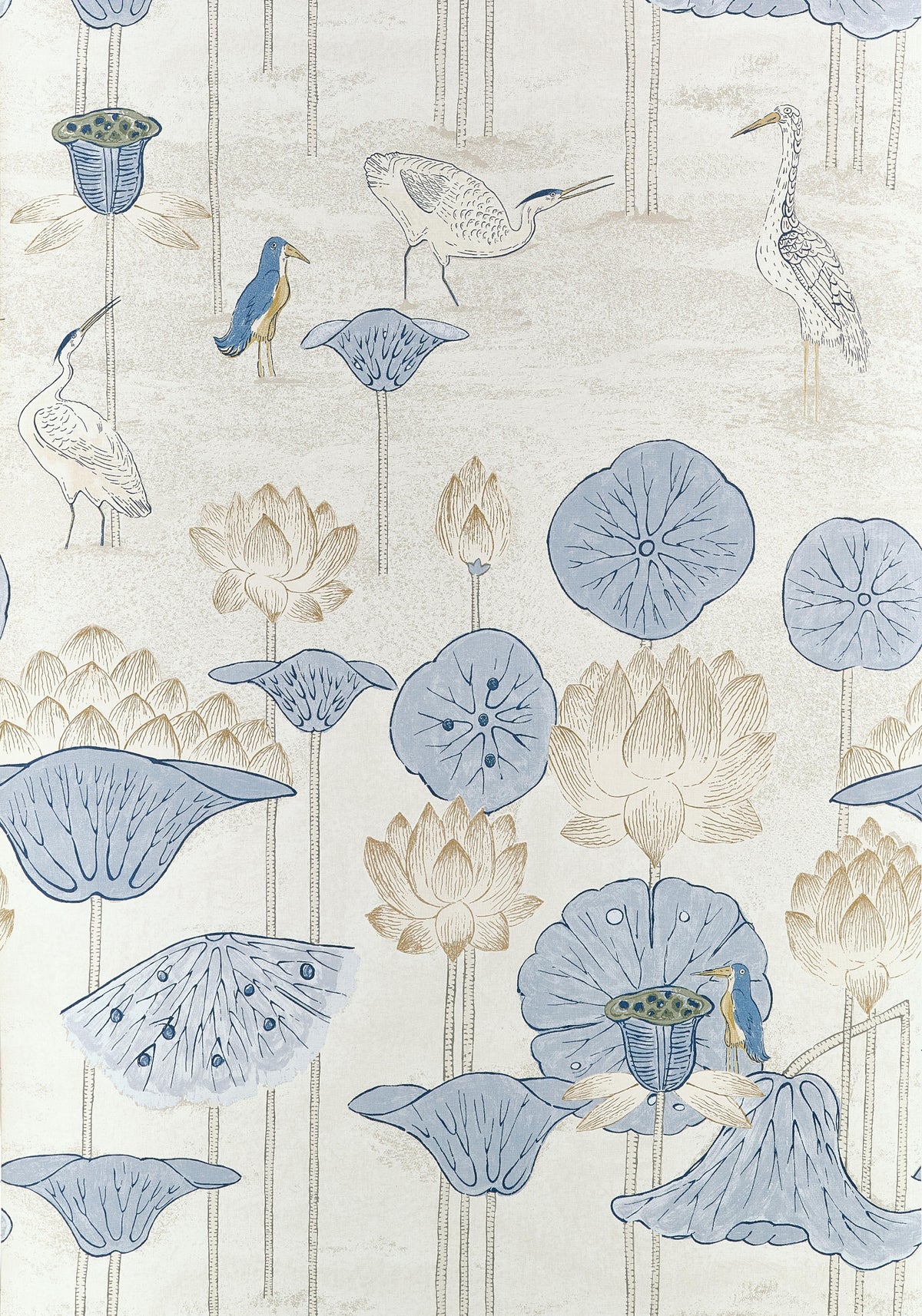 Thibaut Malea Blue And Beige Wallpaper