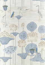 Thibaut Malea Blue And Beige Wallpaper