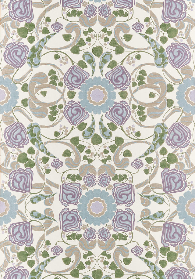 Thibaut Margaux Lavender And Blue Wallpaper