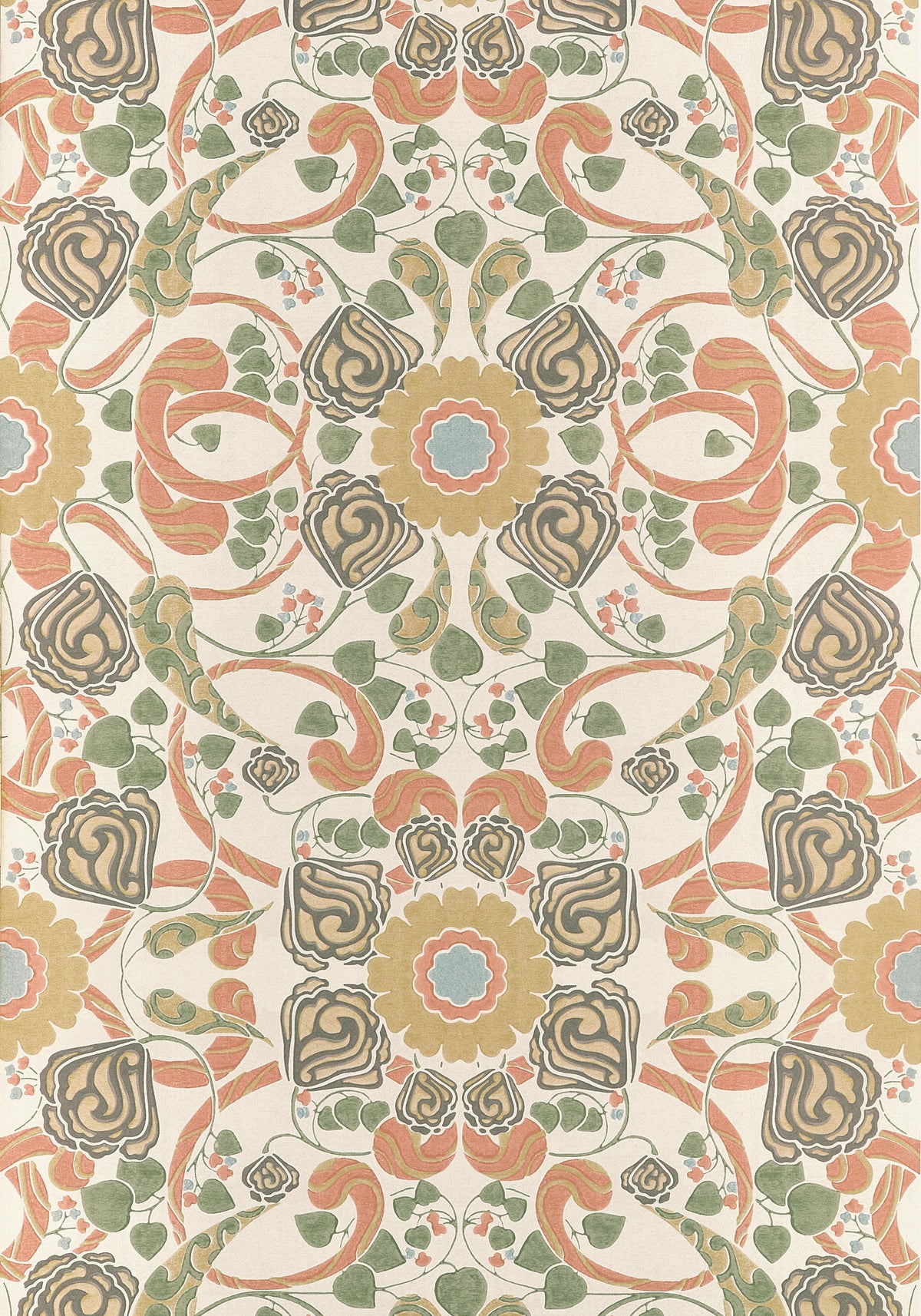 Thibaut Margaux Apricot And Sage Wallpaper