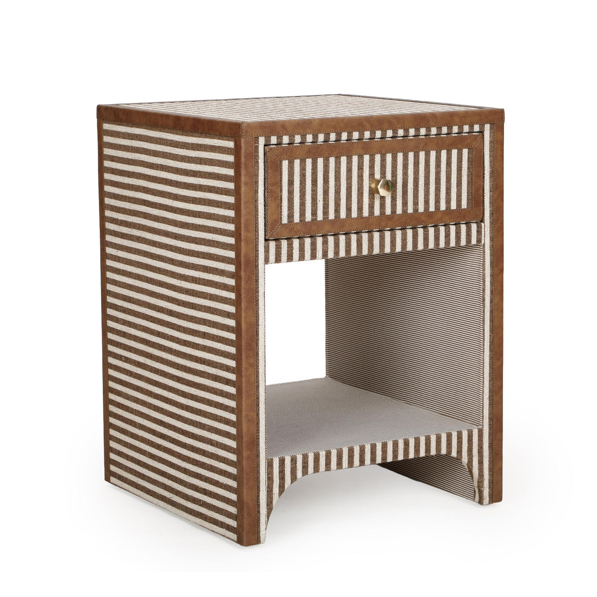 TOV Kora Brown Cotton Jute Nightstand