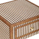 TOV Kora Brown Cotton Jute Nightstand