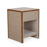 TOV Kora Brown Cotton Jute Nightstand