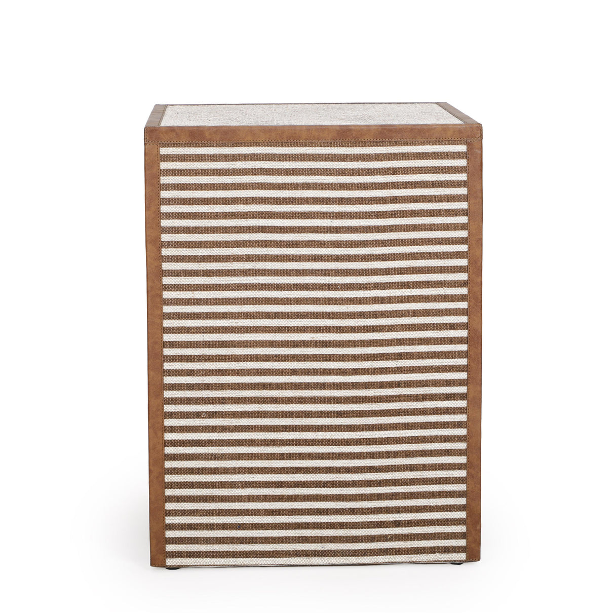 TOV Kora Brown Cotton Jute Nightstand