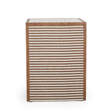 TOV Kora Brown Cotton Jute Nightstand