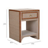 TOV Kora Brown Cotton Jute Nightstand