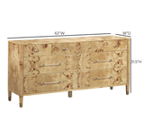 TOV Brandyss Natural Burl 7-Drawer Dresser