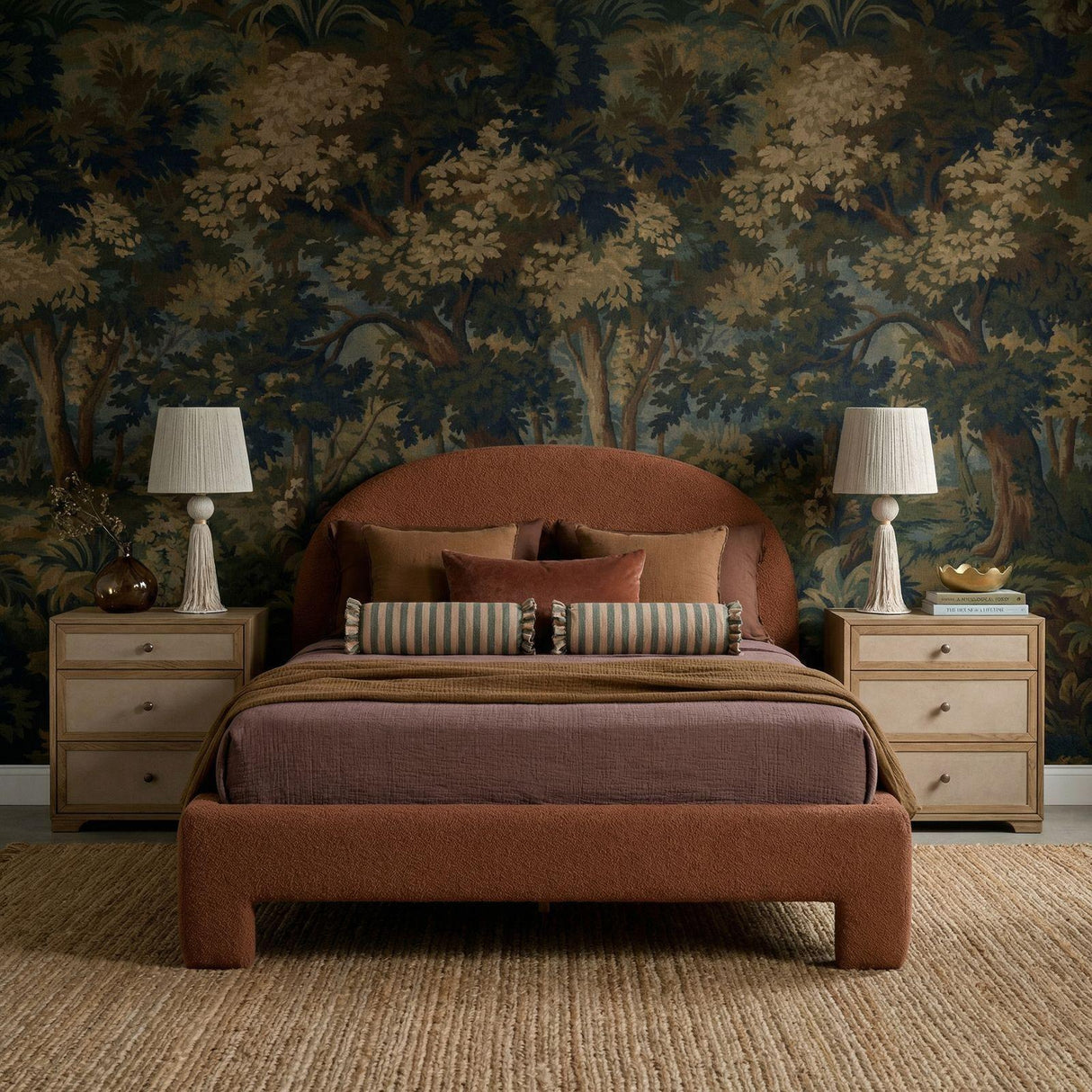 TOV Orphea Autumn Red Boucle Queen Bed