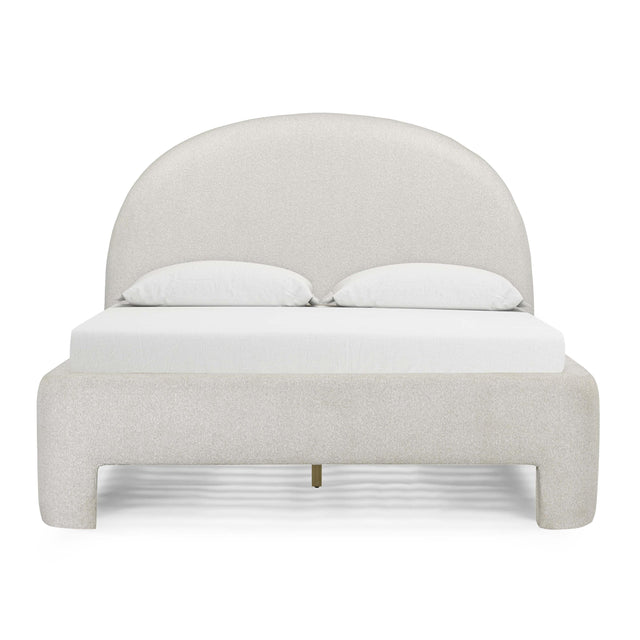 TOV Orphea Sugar Off-White Boucle Queen Bed