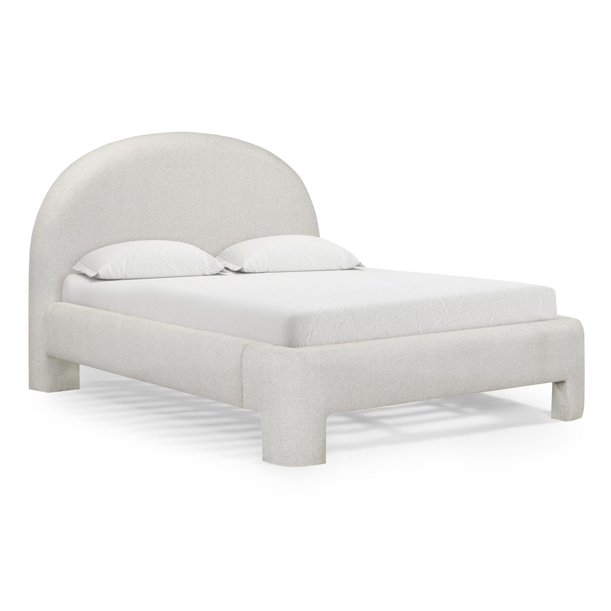TOV Orphea Sugar Off-White Boucle Queen Bed