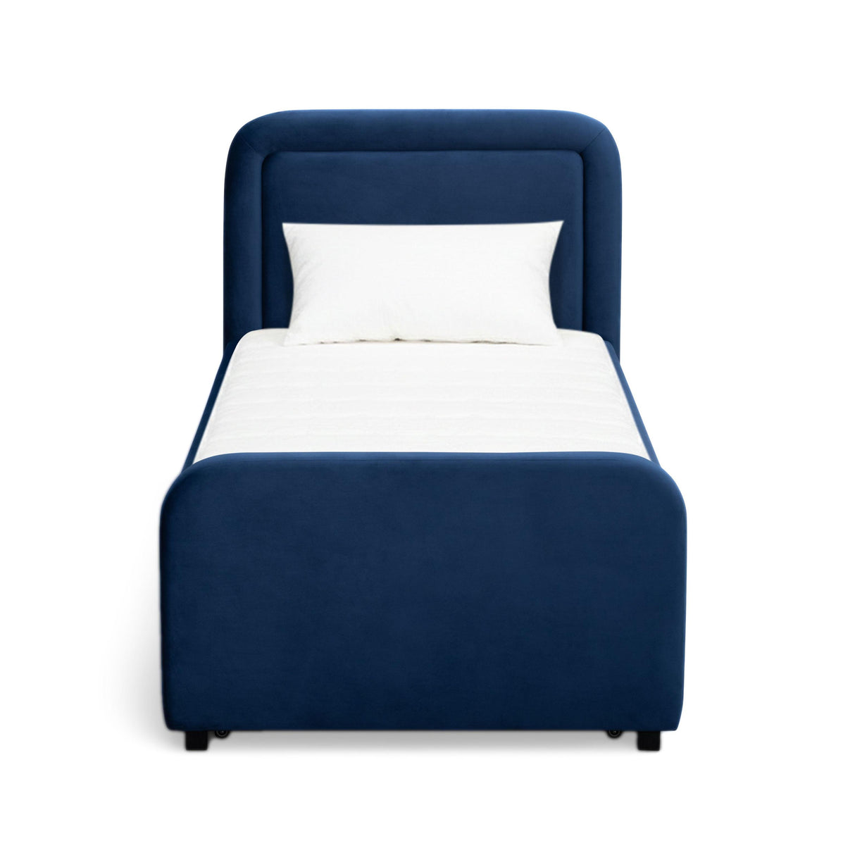 TOV Briella Navy Blue Velvet Trundle Bed