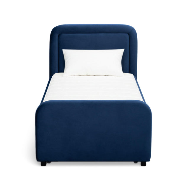 TOV Briella Navy Blue Velvet Trundle Bed