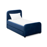 TOV Briella Navy Blue Velvet Trundle Bed