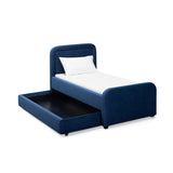 TOV Briella Navy Blue Velvet Trundle Bed