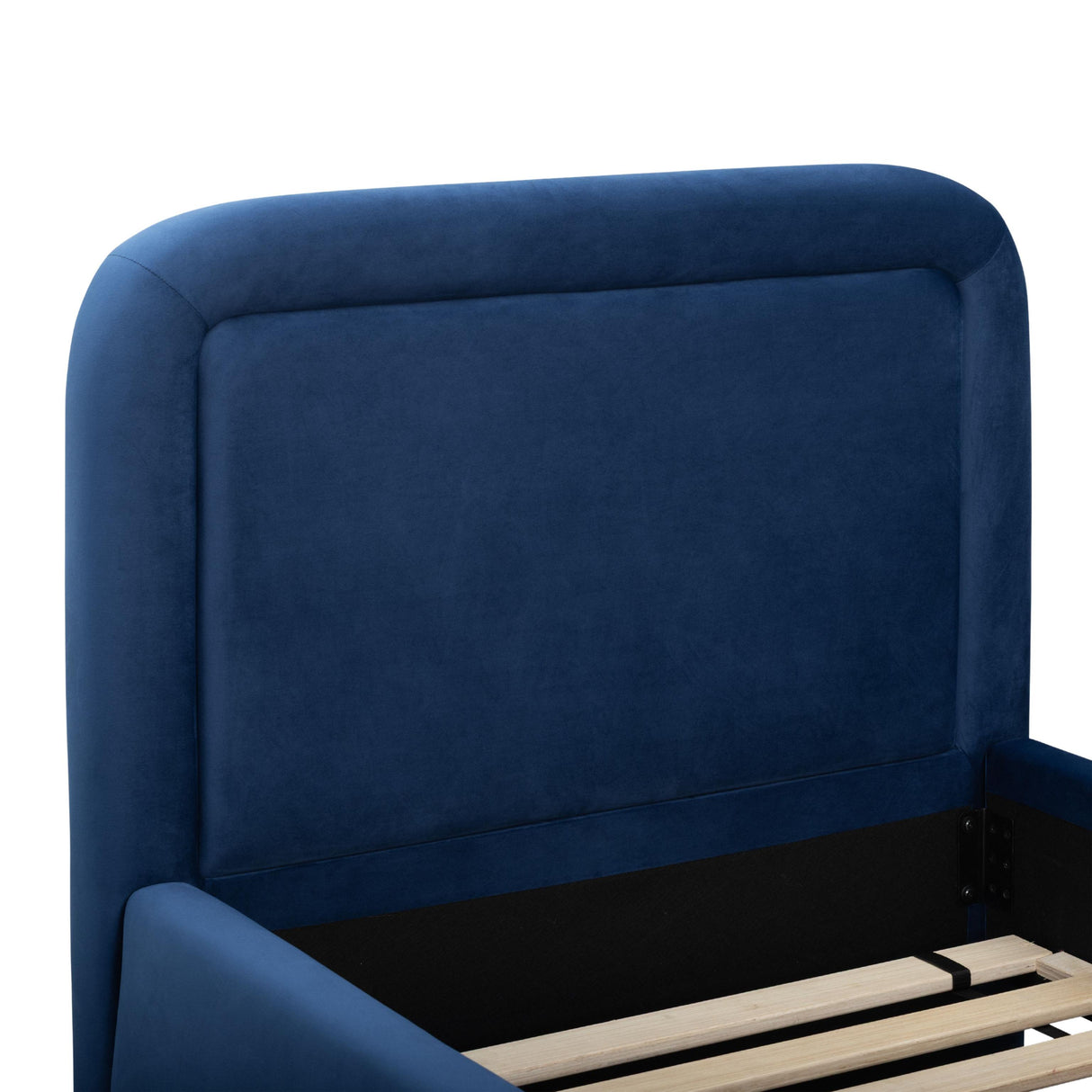 TOV Briella Navy Blue Velvet Trundle Bed