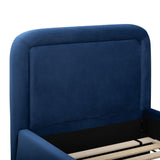 TOV Briella Navy Blue Velvet Trundle Bed