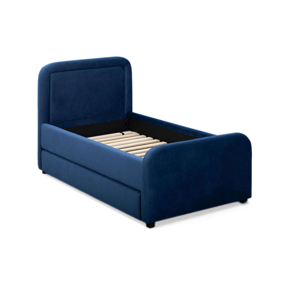 TOV Briella Navy Blue Velvet Trundle Bed