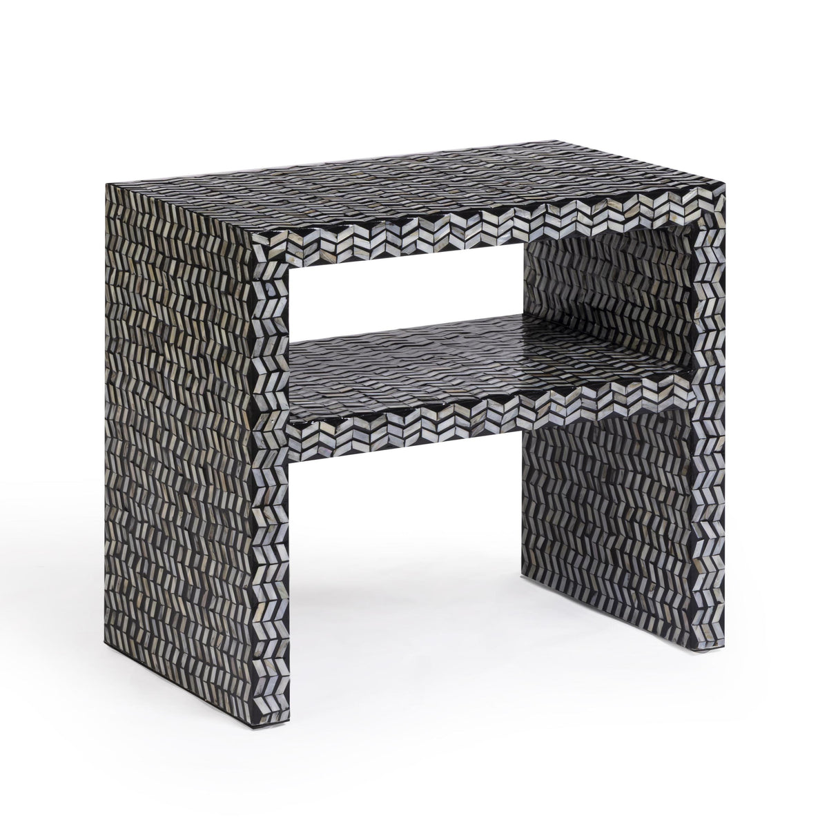 TOV Derry Black Mother of Pearl Nightstand