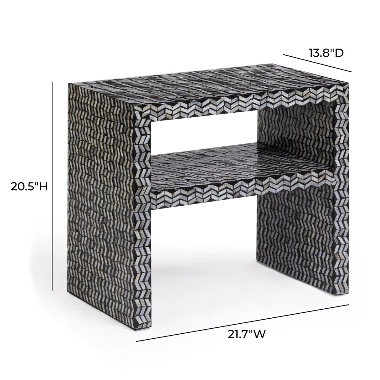 TOV Derry Black Mother of Pearl Nightstand