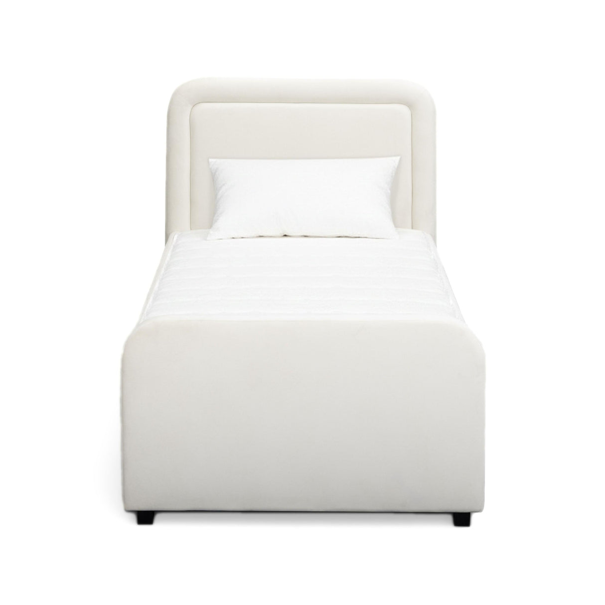 TOV Briella Cream Velvet Trundle Bed