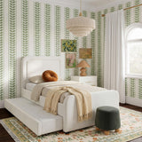 TOV Briella Cream Velvet Trundle Bed