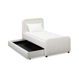 TOV Briella Cream Velvet Trundle Bed