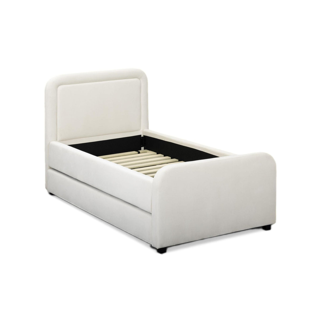 TOV Briella Cream Velvet Trundle Bed