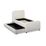 TOV Briella Cream Velvet Trundle Bed