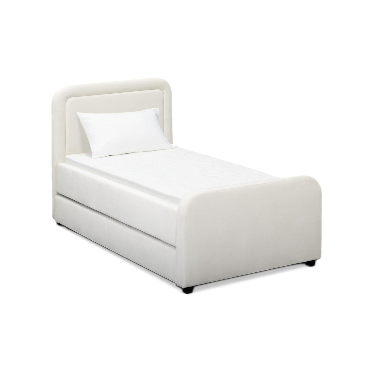 TOV Briella Cream Velvet Trundle Bed